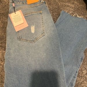 Avec les filles jeans high rise distressed